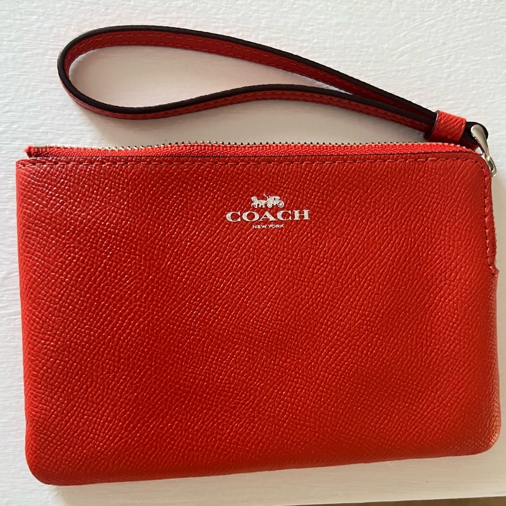 Coach Vibrant Red/Orange Wristlet